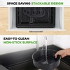 image:imageNutriChef 8 Piece Stackable Carbon Steel Bakeware Set  NonStick PFOA amp PFOS Free  Oven Safe to 450 F  With Baking Tray Muffin Pan Round Square amp Loaf Cake Pan  Black Marble