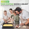 image:imageNutriChef 8 Piece Stackable Carbon Steel Bakeware Set  NonStick PFOA amp PFOS Free  Oven Safe to 450 F  With Baking Tray Muffin Pan Round Square amp Loaf Cake Pan  Black Marble