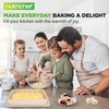 image:imageNutriChef 8 Piece Stackable Carbon Steel Bakeware Set  NonStick PFOA amp PFOS Free  Oven Safe up to 450 F with Baking Tray Muffin Round Square Loaf amp Deep Cake Tin Marble Cream