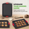 image:imageNutriChef Baking Moulds Set of 8  Casserole Dish Bread Baking Tray Baking Tray Muffin Baking Tin Black Cake Tin Round amp Square Stackable amp NonStick Dishwasher Safe Oven Safe up to 230 CRedBlack