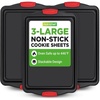 image:imageNutriChef Baking Moulds Set of 8  Casserole Dish Bread Baking Tray Baking Tray Muffin Baking Tin Black Cake Tin Round amp Square Stackable amp NonStick Dishwasher Safe Oven Safe up to 230 CRedBlack