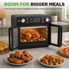 image:imageNutriChef 26 Quart Air Fryer Oven  French Door Toaster Oven for Families  Includes 24 Preset Cook Modes Rotisserie Function Adjustable Temperature to 450F amp 24 Hour Timer  Black