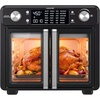 image:imageNutriChef 26 Quart Air Fryer Oven  French Door Toaster Oven for Families  Includes 24 Preset Cook Modes Rotisserie Function Adjustable Temperature to 450F amp 24 Hour Timer  Black
