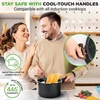image:imageNutriChef 5qt Pasta Pot with Strainer Lid amp Pasta Fork  NonStick Cooking Pot  Lockable Lid Heat Resistant Handles  Even Heat Distribution  Easy Clean  Black Marble