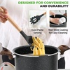 image:imageNutriChef 5qt Pasta Pot with Strainer Lid amp Pasta Fork  NonStick Cooking Pot  Lockable Lid Heat Resistant Handles  Even Heat Distribution  Easy Clean  Black Marble