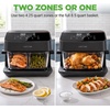 image:imageNutriChef 85 Quart Family Size Double Glass Basket Air Fryer  8in1 Preset Dual Cook Modes  Glass Fry Bowls for Best Cooking  Cook Steak Fries amp More  Adjustable Temperature amp Timer  WhiteBlack