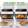 image:imageNutriChef 85 Quart Family Size Double Glass Basket Air Fryer  8in1 Preset Dual Cook Modes  Glass Fry Bowls for Best Cooking  Cook Steak Fries amp More  Adjustable Temperature amp Timer  WhiteWhite