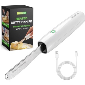 image:imageNutriChef Heated Butter Knife  Rechargeable Cordless Heating Butter Spreader Two Heat Settings 107F amp 158F  Ready Light Indicator for Slicing amp Spreading Butter Cheese amp Peanut Butter  White