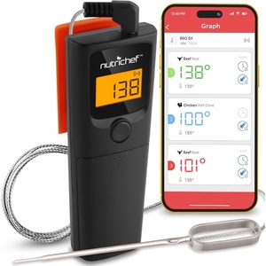 image:imageNutriChef PWIRBBQ90 Bluetooth Meat Thermometer Smart Wireless Kitchen Remote Instant Read BBQ Temperature Probe for Grill NormalV2 2024