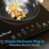 image:imageNutriChef Double Induction Cooktop  Portable 120V Digital Ceramic Dual Burner w Kids Safety Lock  Works with Flat Cast Iron Pan1800 WattTouch Sensor Control 12 Controls  PKSTIND48 BlackDouble