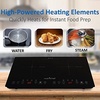 image:imageNutriChef Double Induction Cooktop  Portable 120V Digital Ceramic Dual Burner w Kids Safety Lock  Works with Flat Cast Iron Pan1800 WattTouch Sensor Control 12 Controls  PKSTIND48 BlackDouble
