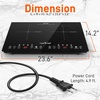 image:imageNutriChef Double Induction Cooktop  Portable 120V Digital Ceramic Dual Burner w Kids Safety Lock  Works with Flat Cast Iron Pan1800 WattTouch Sensor Control 12 Controls  PKSTIND48 BlackDouble