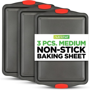 image:imageNutriChef Baking Sheet Set 2Piece Nonstick Cookie Sheets3Piece Medium